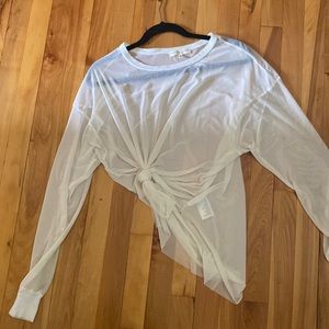 Sheer top knot comes out